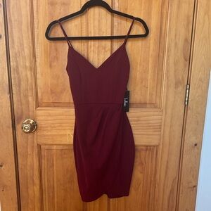 Lulu's Burgandy/Red Mini Bodycon Dress